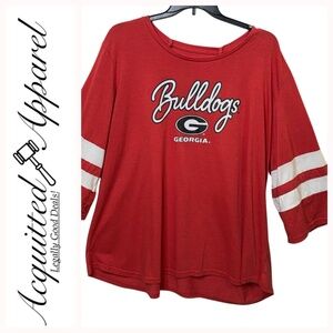 Champion Red Georgia Bulldogs 3/4 Sleeve Football Jersey 4X